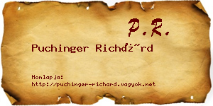 Puchinger Richárd névjegykártya